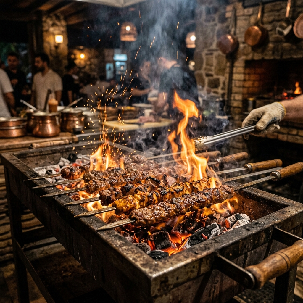 Kömür ateşinde pişen özel soslu kanat - Aydın Efeler