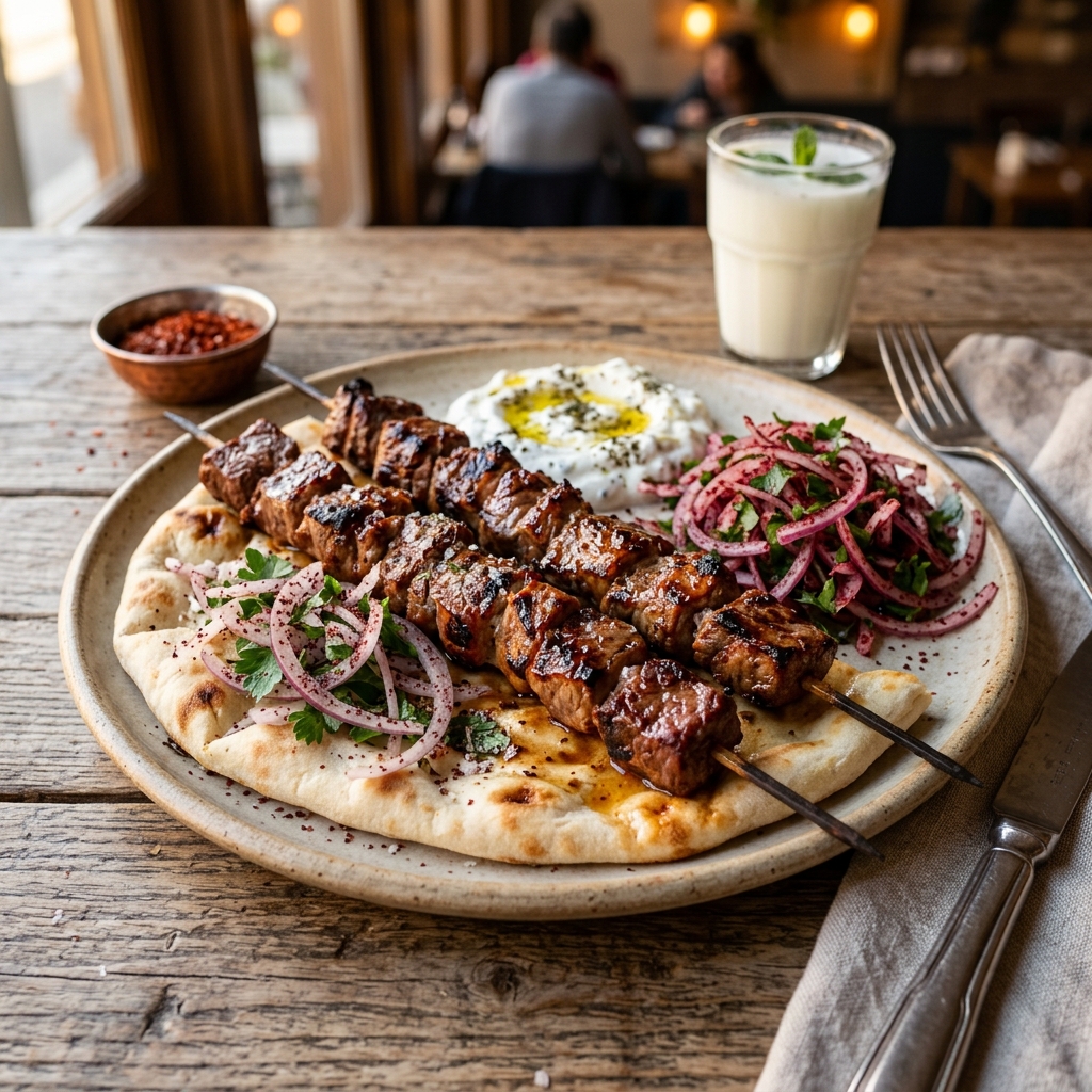 Odun ateşinde kuzu şiş kebap